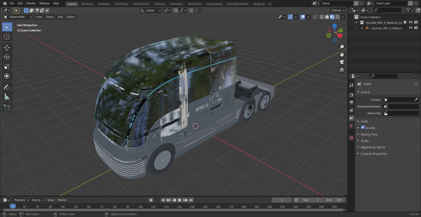 3D model Hyundai HDC-6 Neptune Concept Fuel Cell Electric Heavy Duty Truck