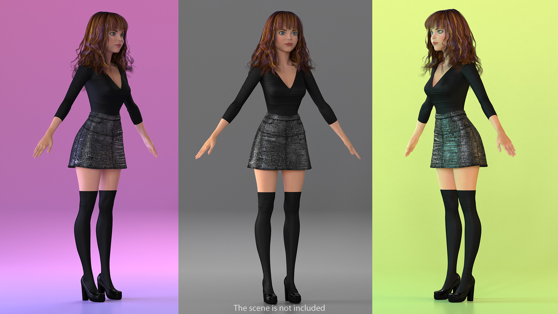 Young Girl Youth Clothes 3D model
