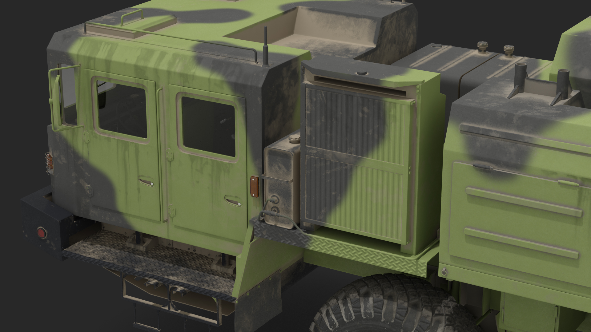9 Axle Transporter Erector Launcher Vehicle Dirty 3D model