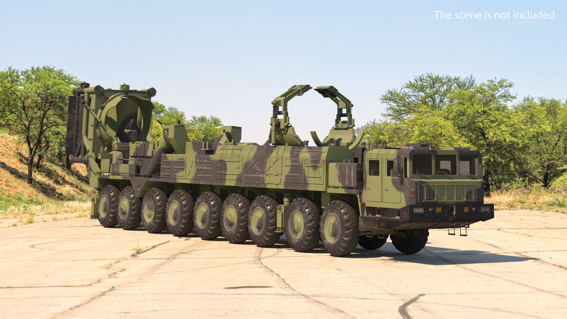 9 Axle Transporter Erector Launcher Vehicle Dirty 3D model