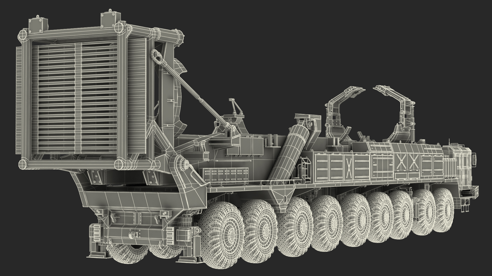 9 Axle Transporter Erector Launcher Vehicle Dirty 3D model