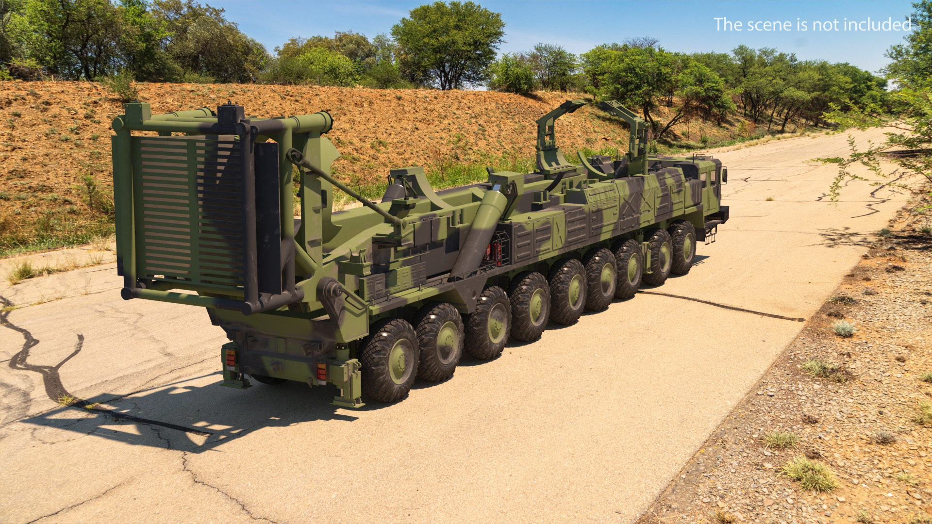 9 Axle Transporter Erector Launcher Vehicle Dirty 3D model