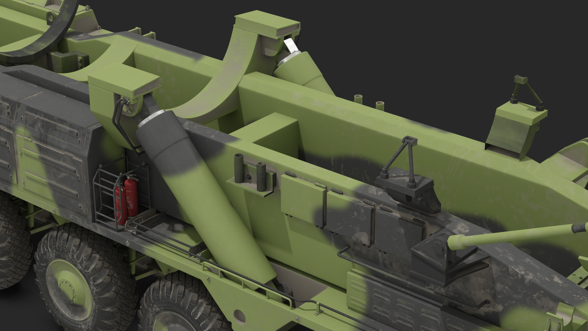 9 Axle Transporter Erector Launcher Vehicle Dirty 3D model