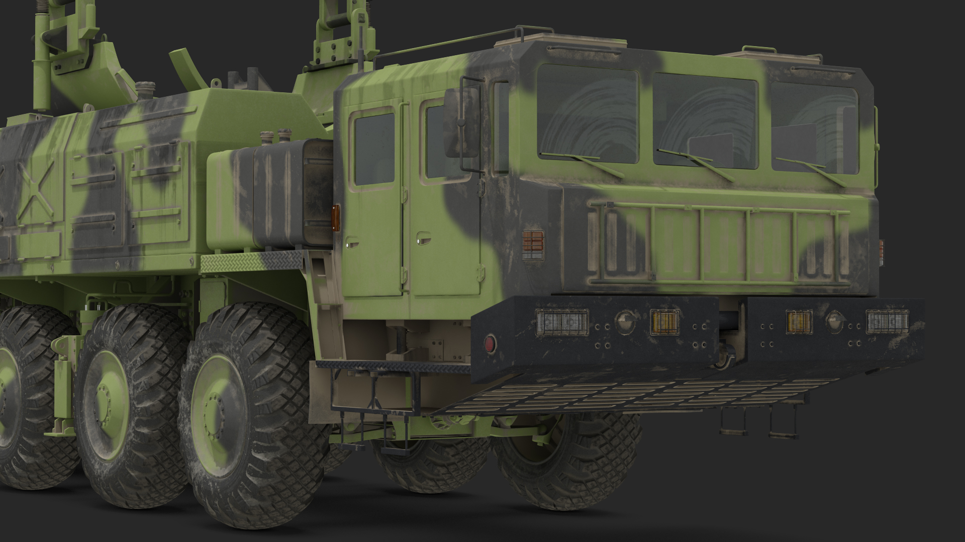 9 Axle Transporter Erector Launcher Vehicle Dirty 3D model