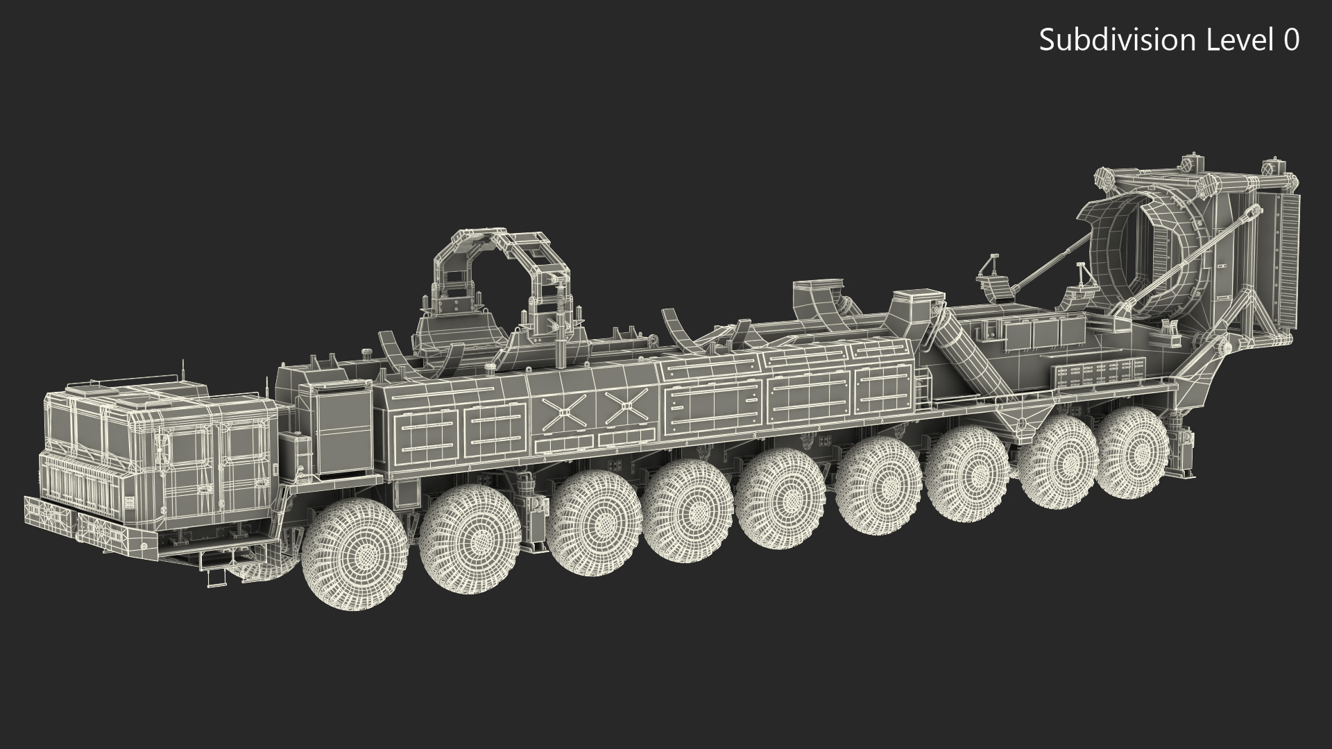 9 Axle Transporter Erector Launcher Vehicle Dirty 3D model
