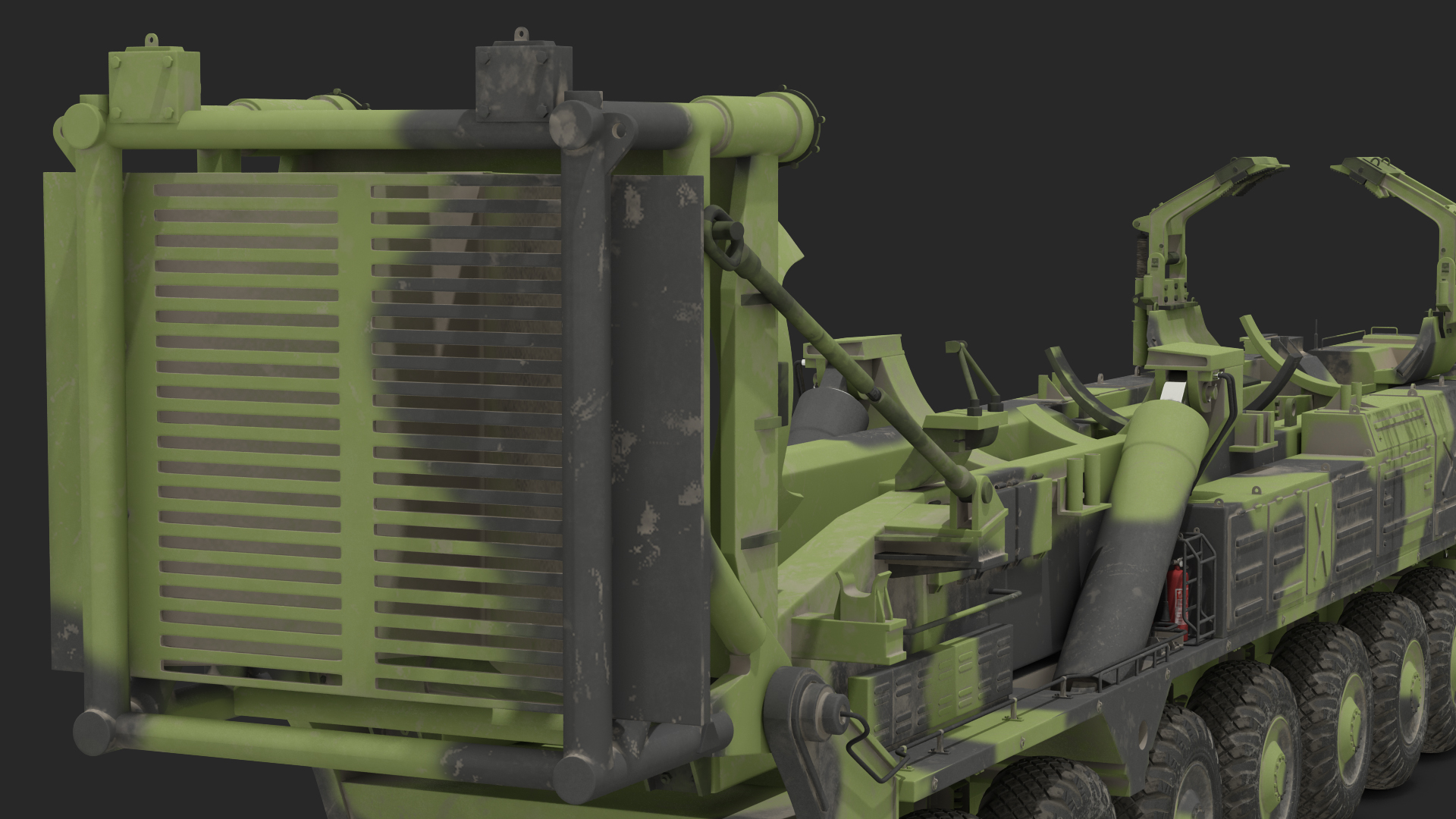 9 Axle Transporter Erector Launcher Vehicle Dirty 3D model