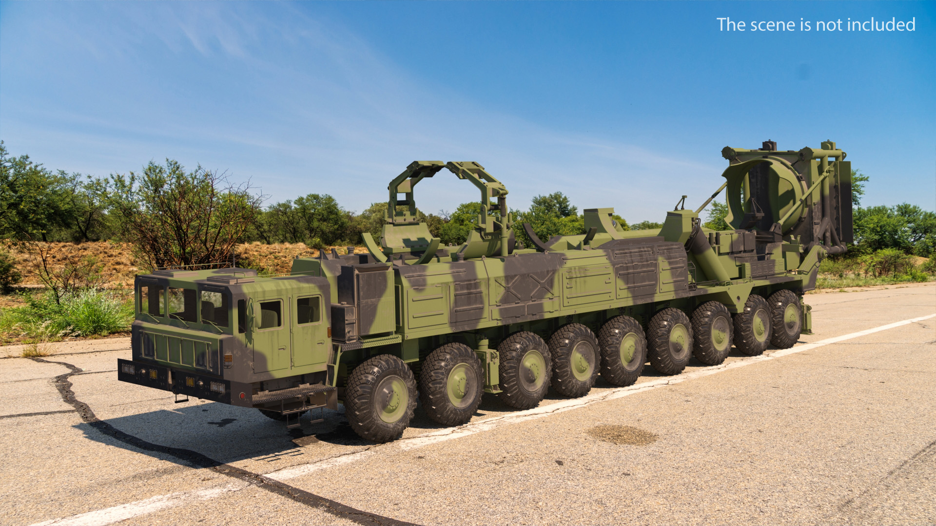 9 Axle Transporter Erector Launcher Vehicle Dirty 3D model