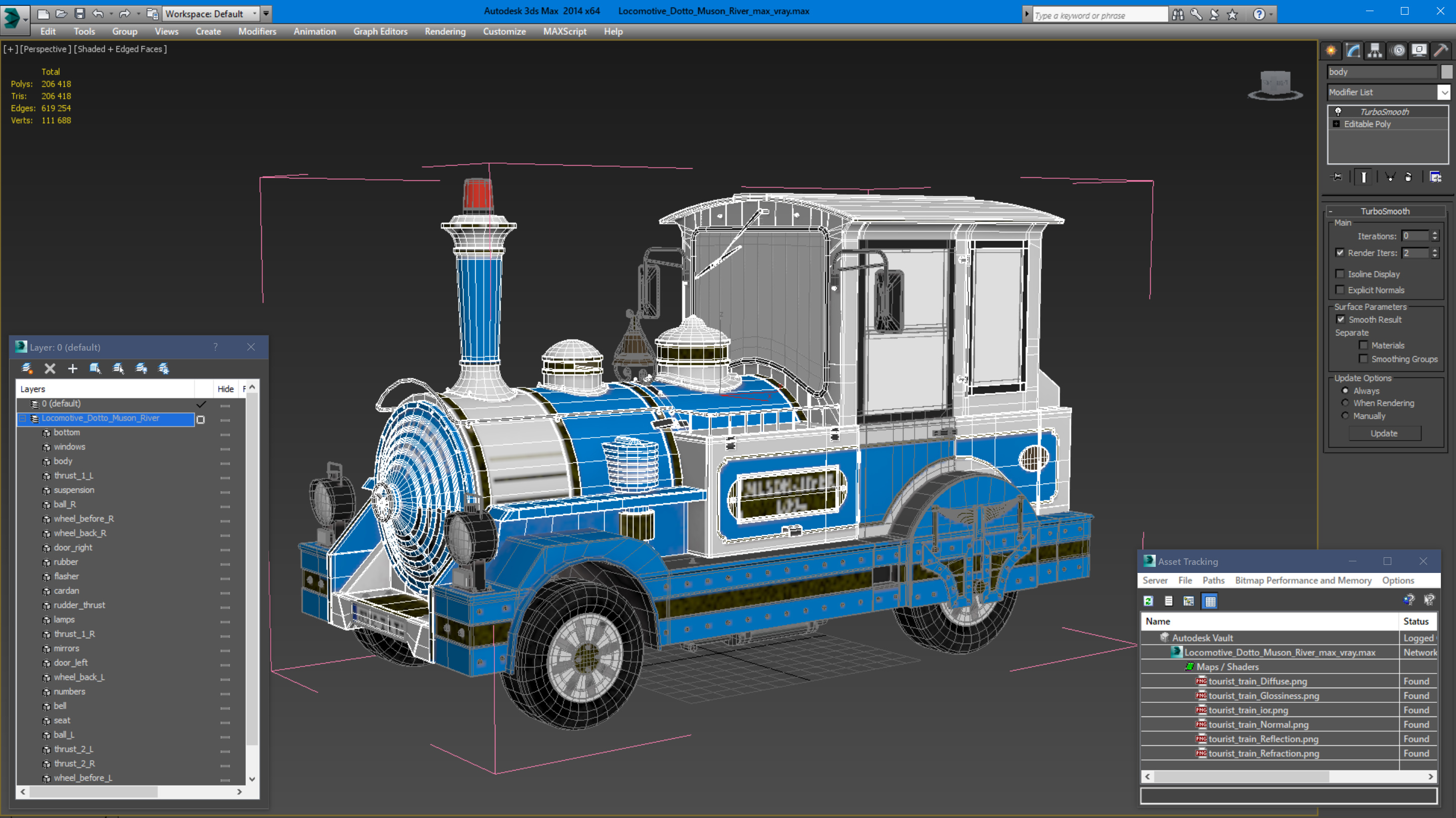 3D Locomotive Dotto Muson River model