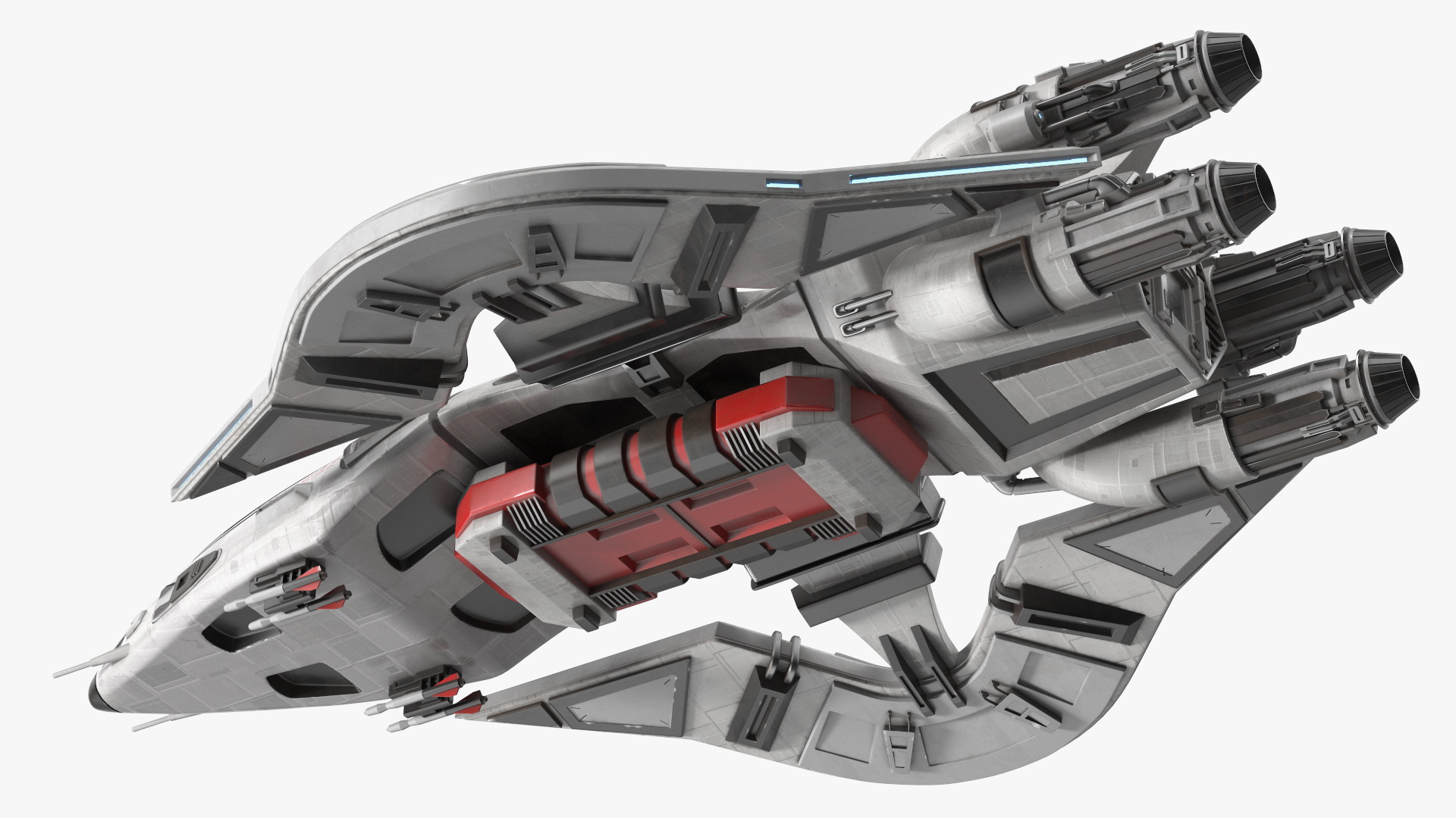 3D Futuristic Space Fighter Craft White