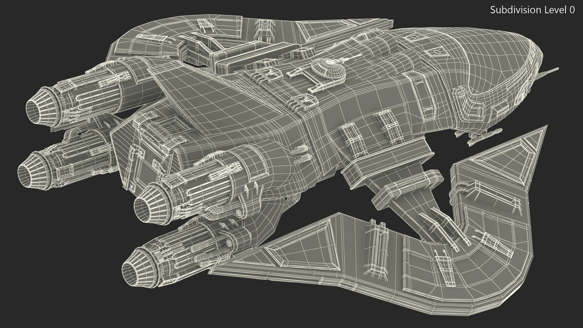 3D Futuristic Space Fighter Craft White