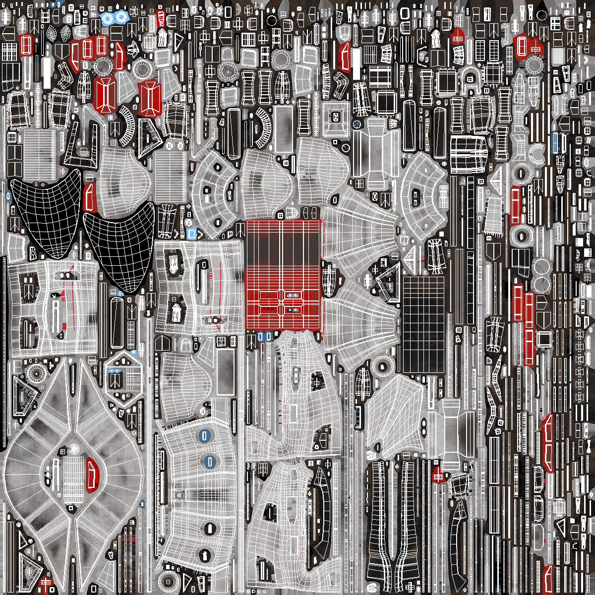 3D Futuristic Space Fighter Craft White