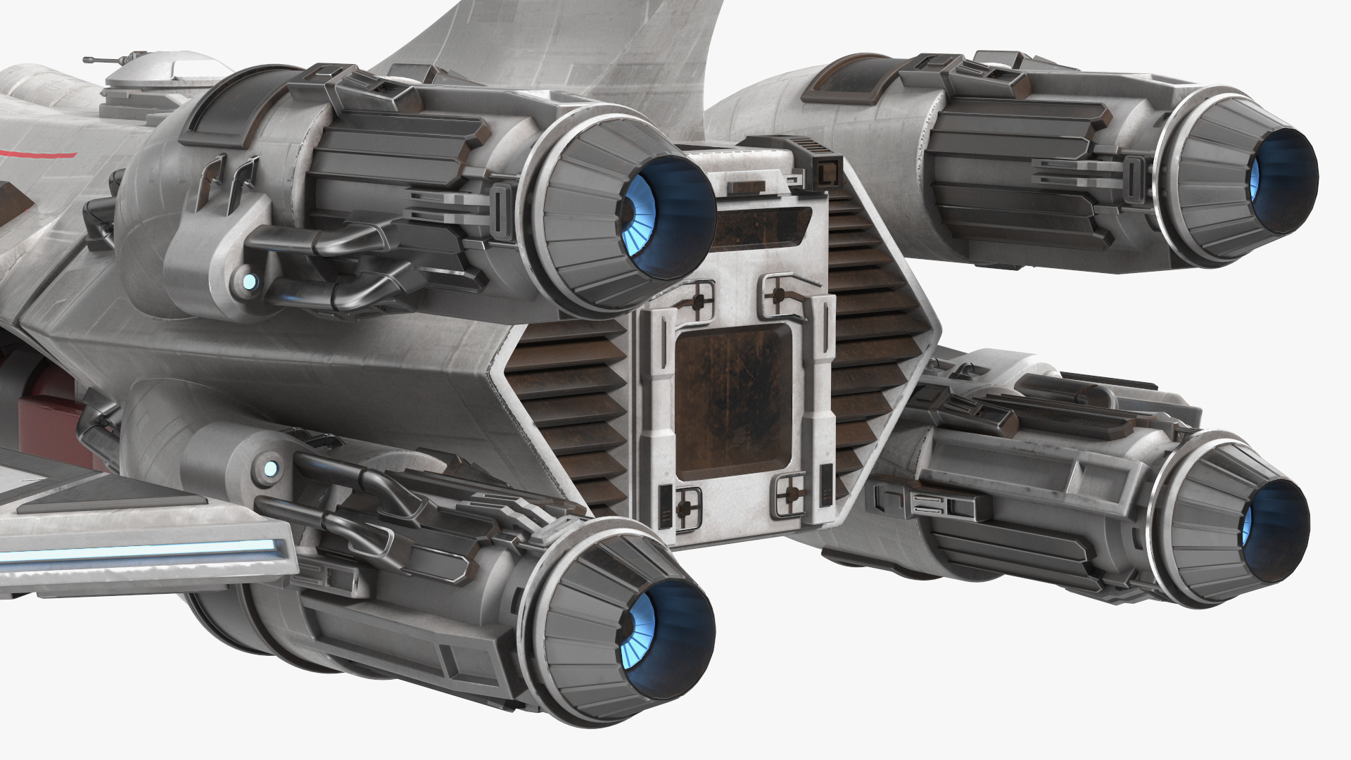 3D Futuristic Space Fighter Craft White