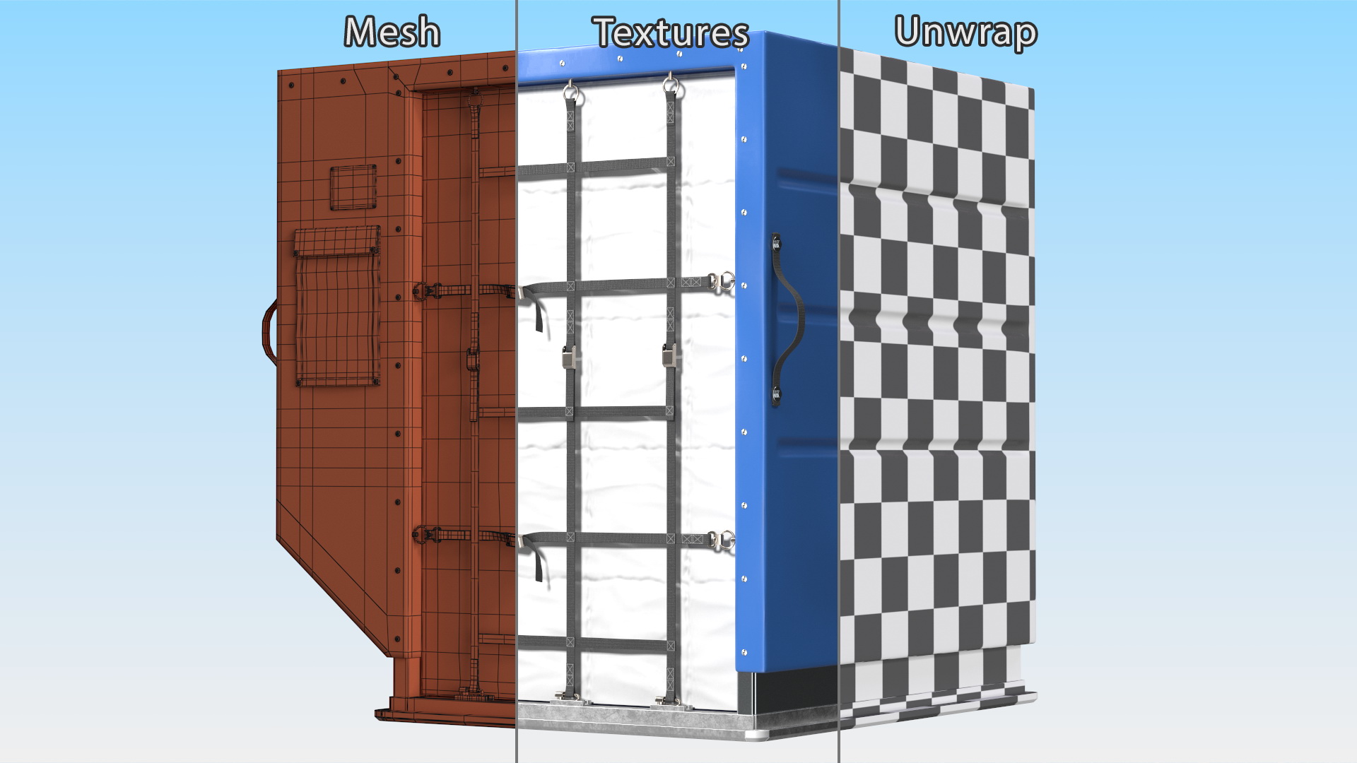 3D Air Cargo Container ULD LD 2 Blue model