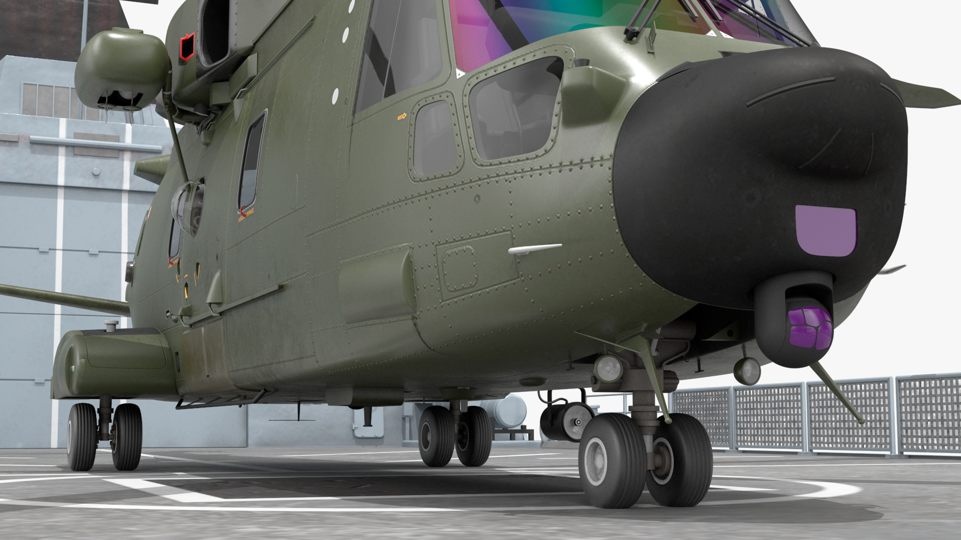 3D model Royal Navy Type 45 Destroyer with AW101 Helicopter