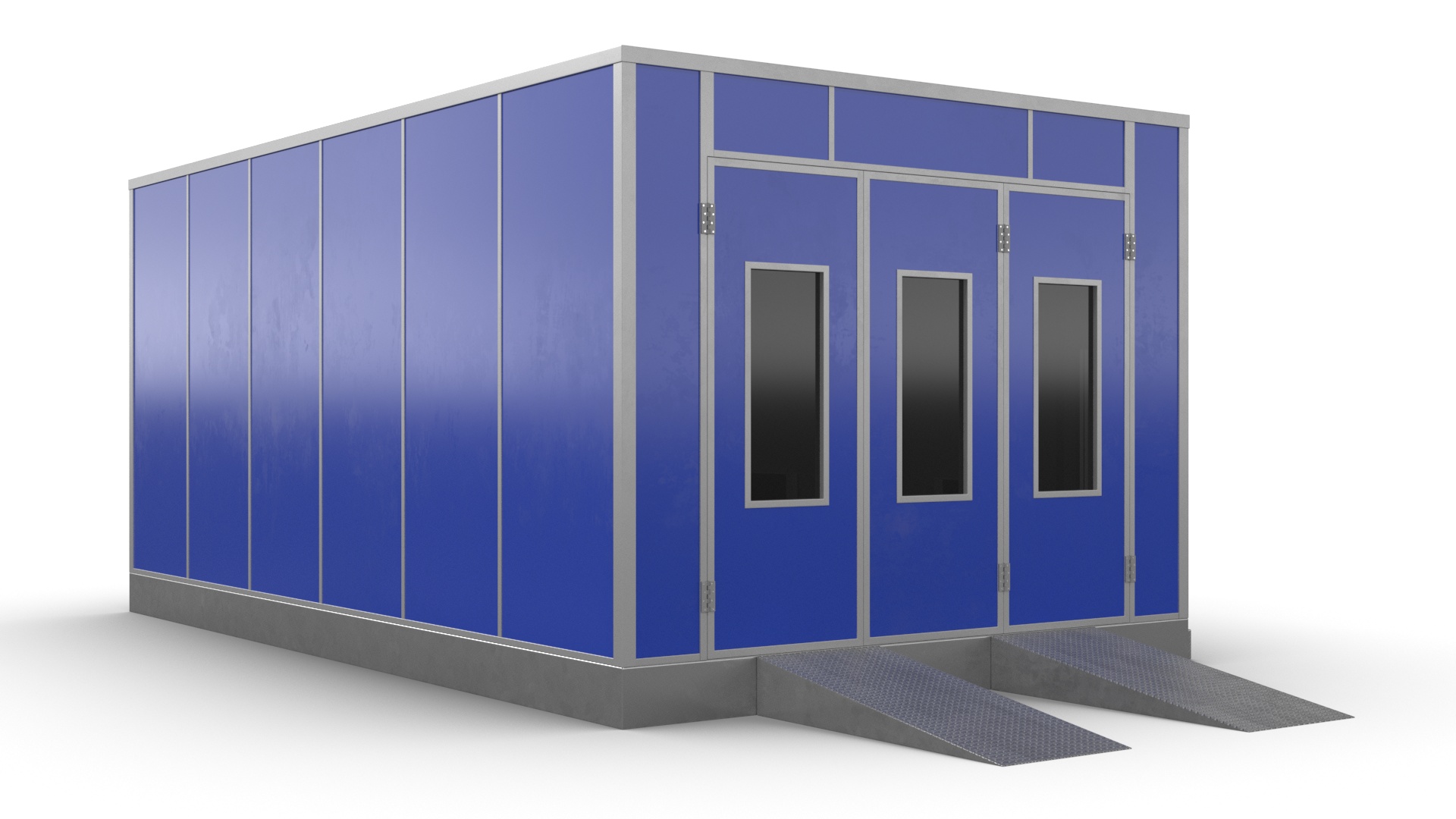 3D Car Painting Room Blue Color model