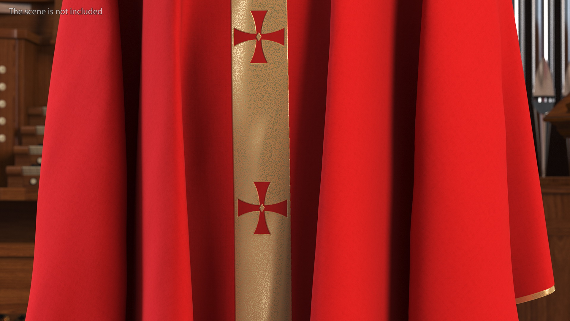 Red Gothic Chasuble 3D model