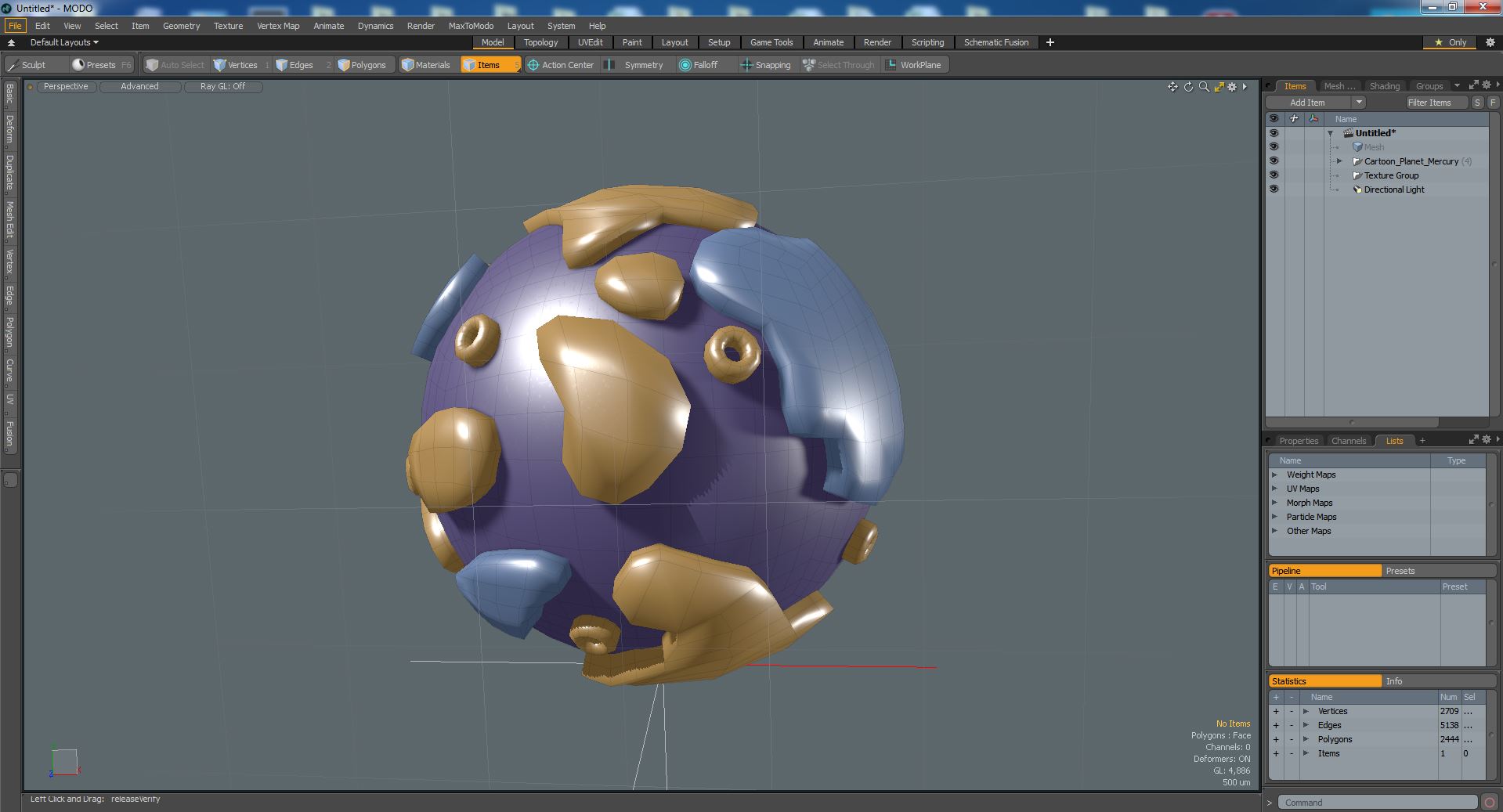 Cartoon Planet Mercury 3D