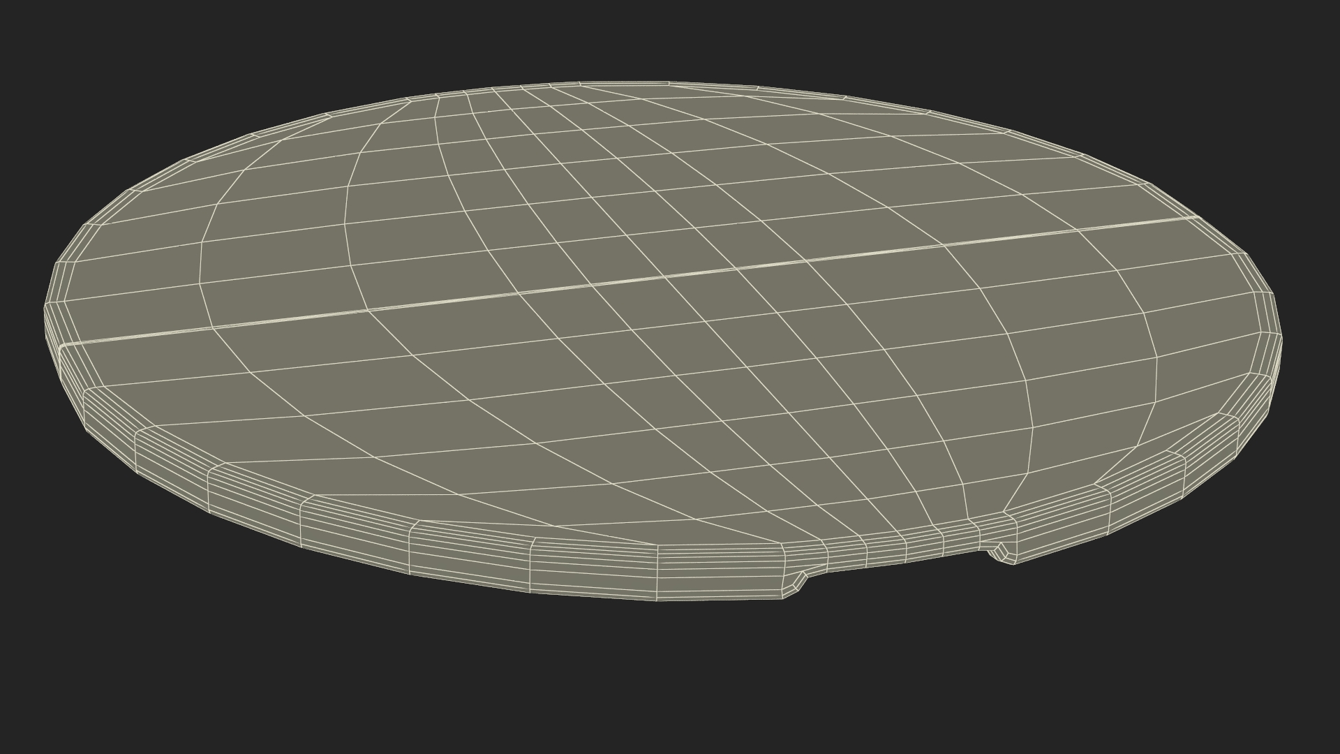 Round Folding Table Black Folded 3D