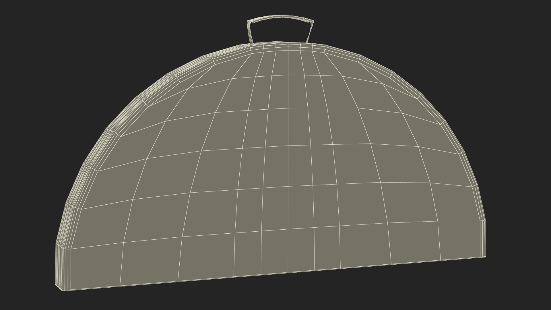 Round Folding Table Black Folded 3D