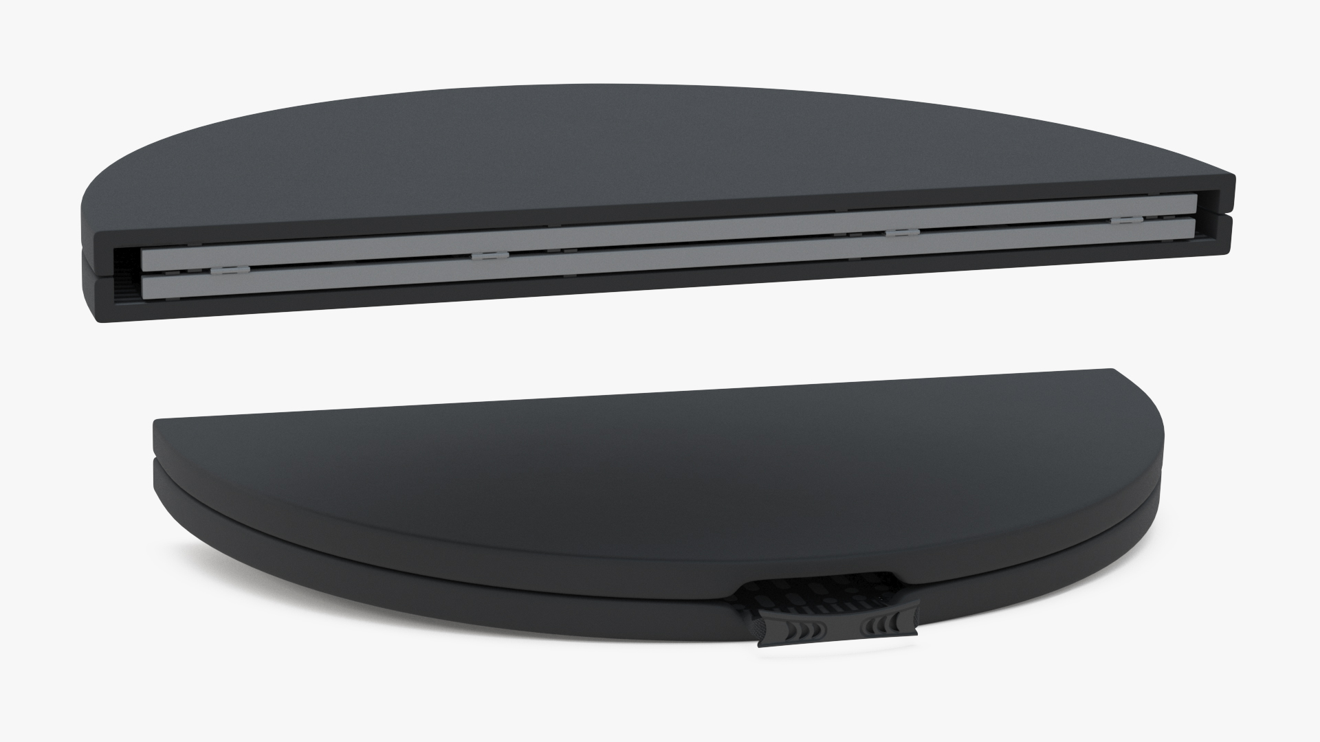 Round Folding Table Black Folded 3D