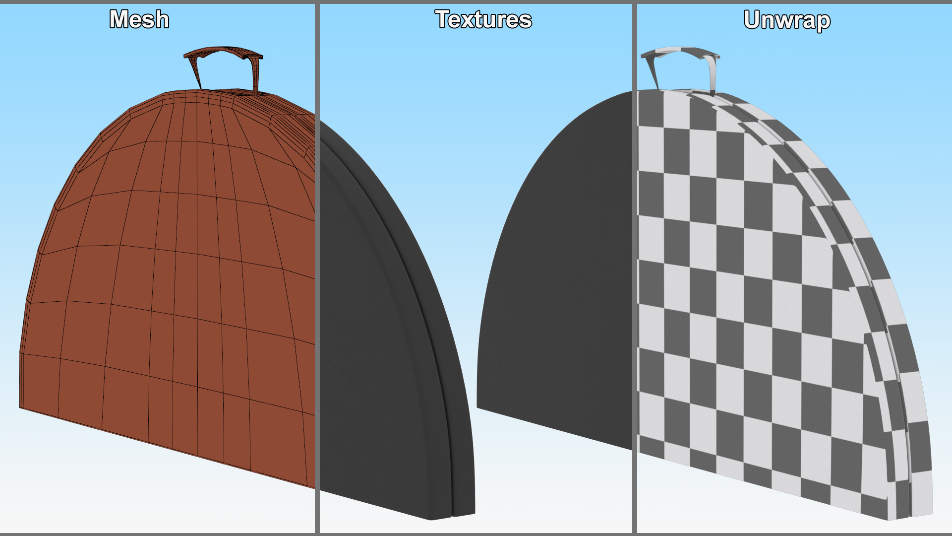 Round Folding Table Black Folded 3D