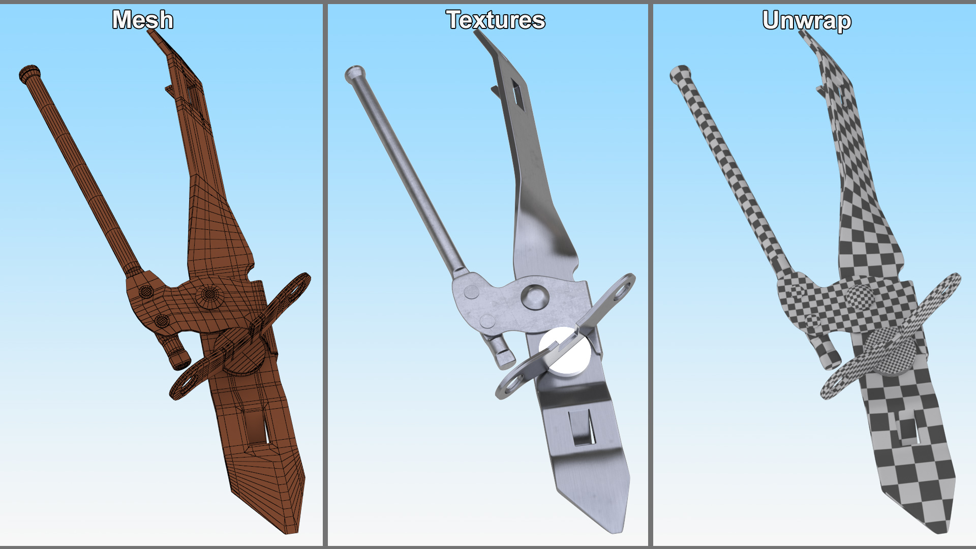 3D Stainless Steel Butterfly Bottle-Can Opener model