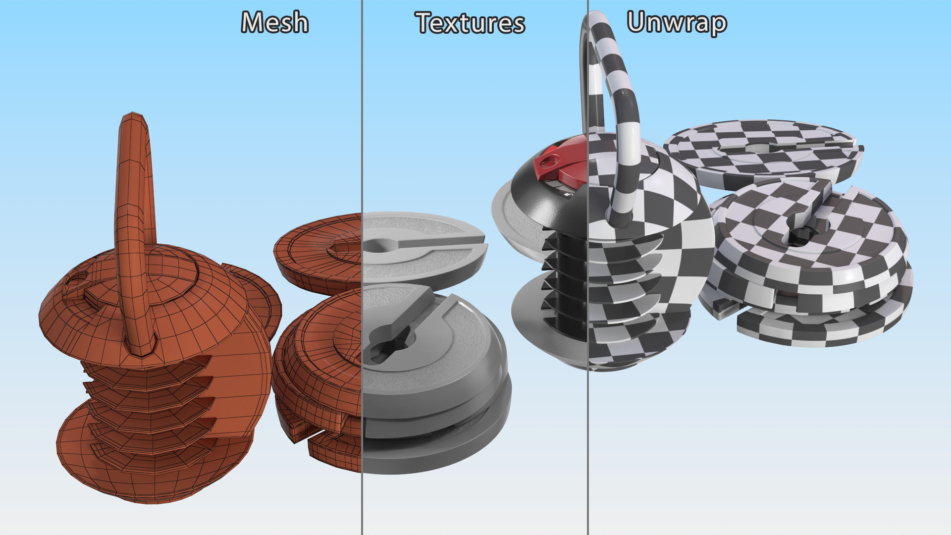3D Kettlebell with Disks Gray