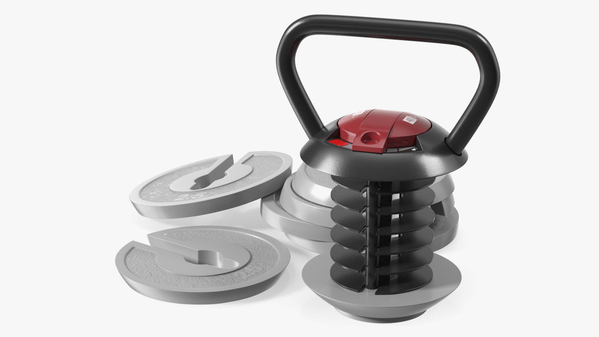 3D Kettlebell with Disks Gray