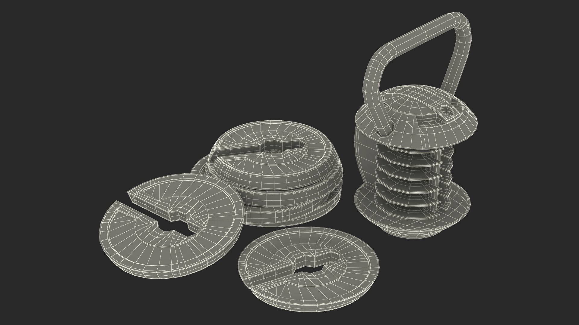 3D Kettlebell with Disks Gray