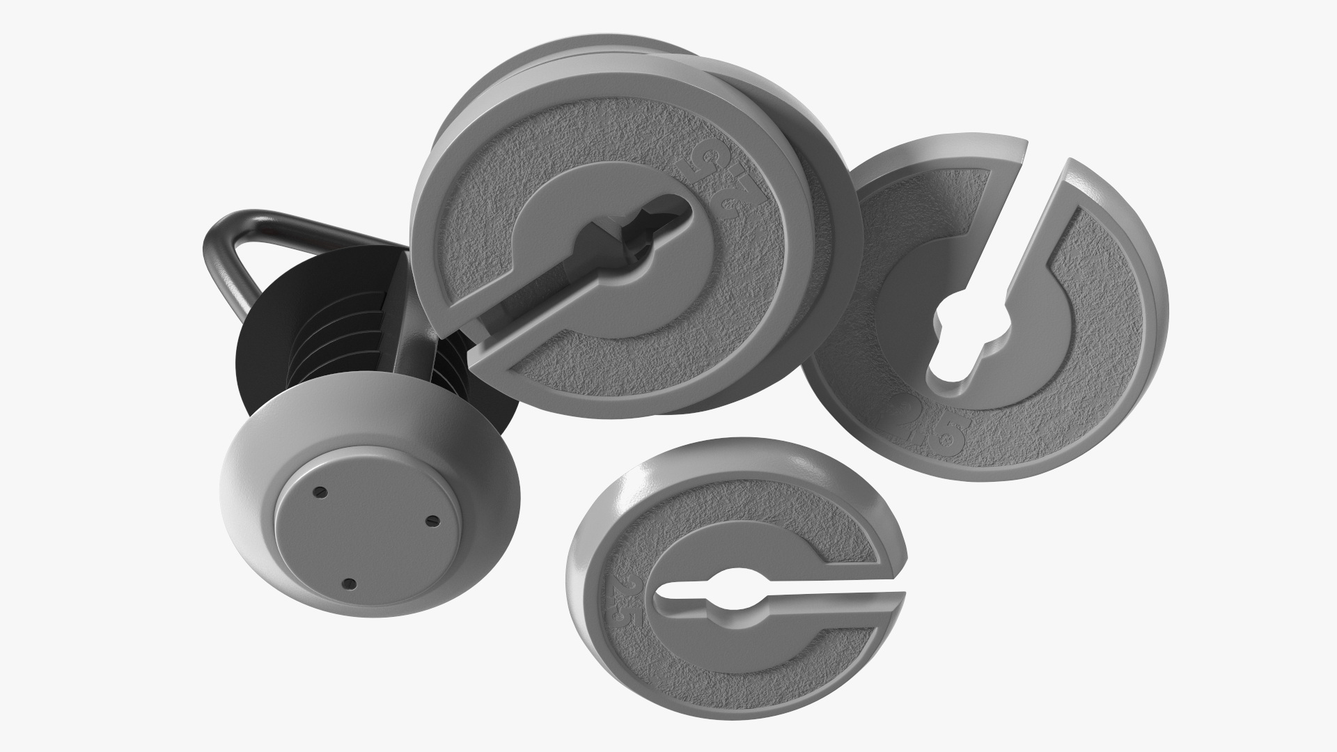 3D Kettlebell with Disks Gray
