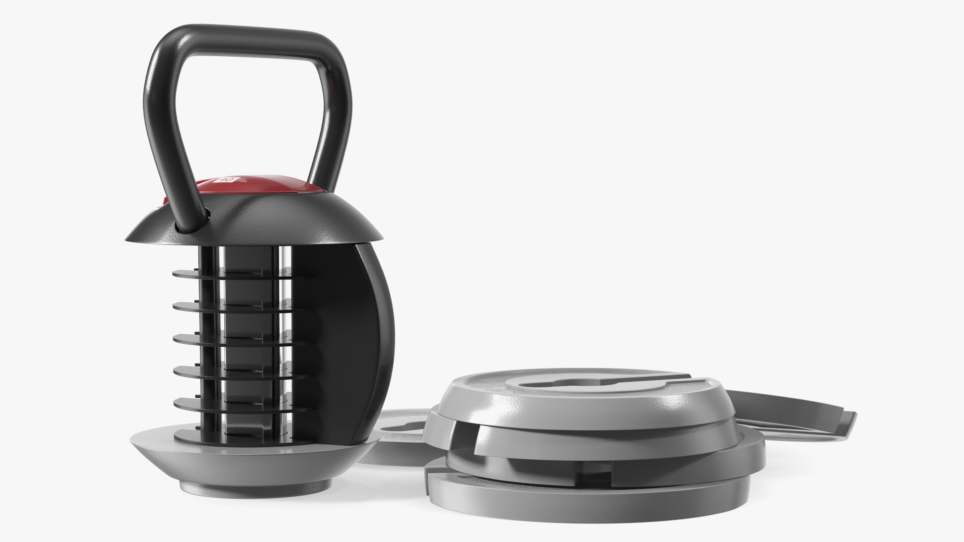 3D Kettlebell with Disks Gray