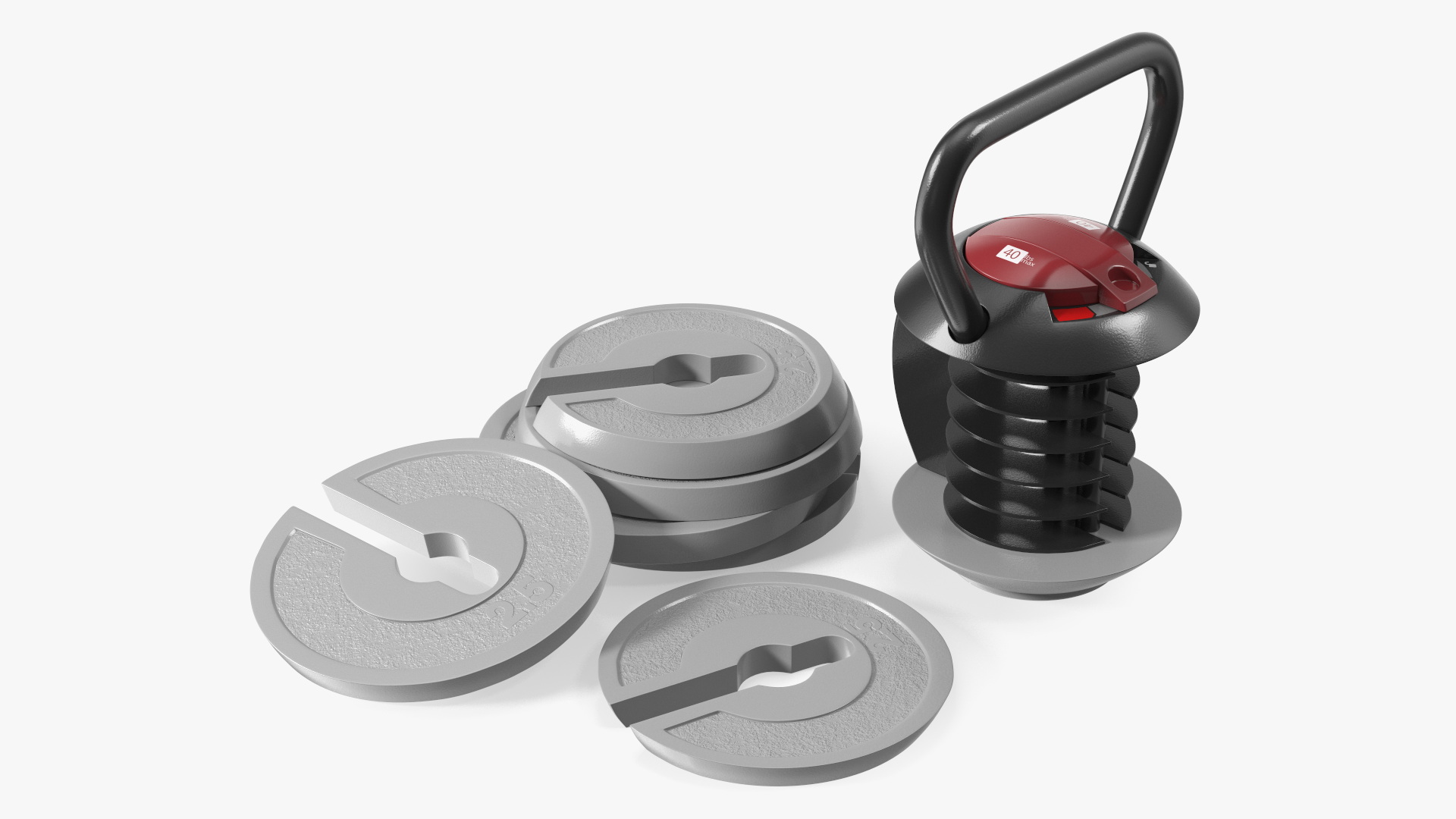 3D Kettlebell with Disks Gray