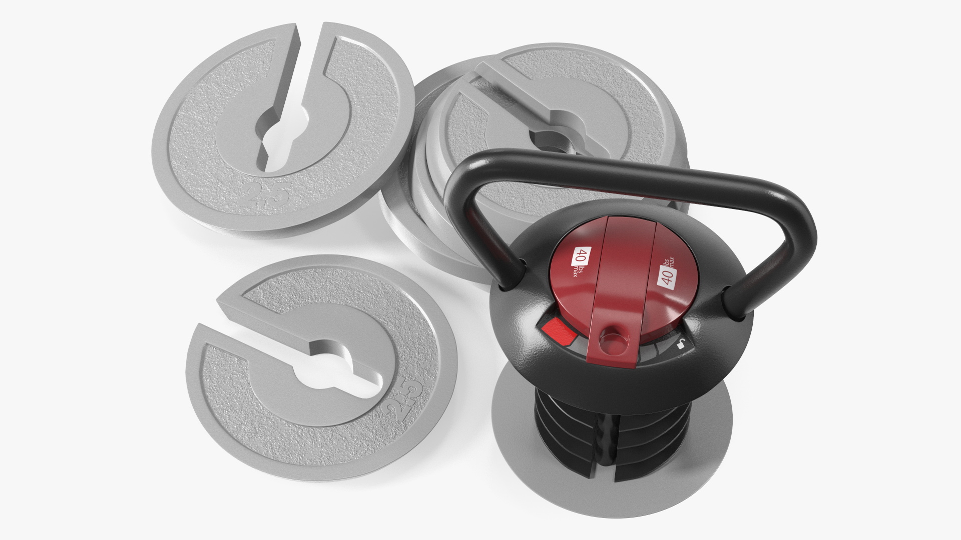 3D Kettlebell with Disks Gray