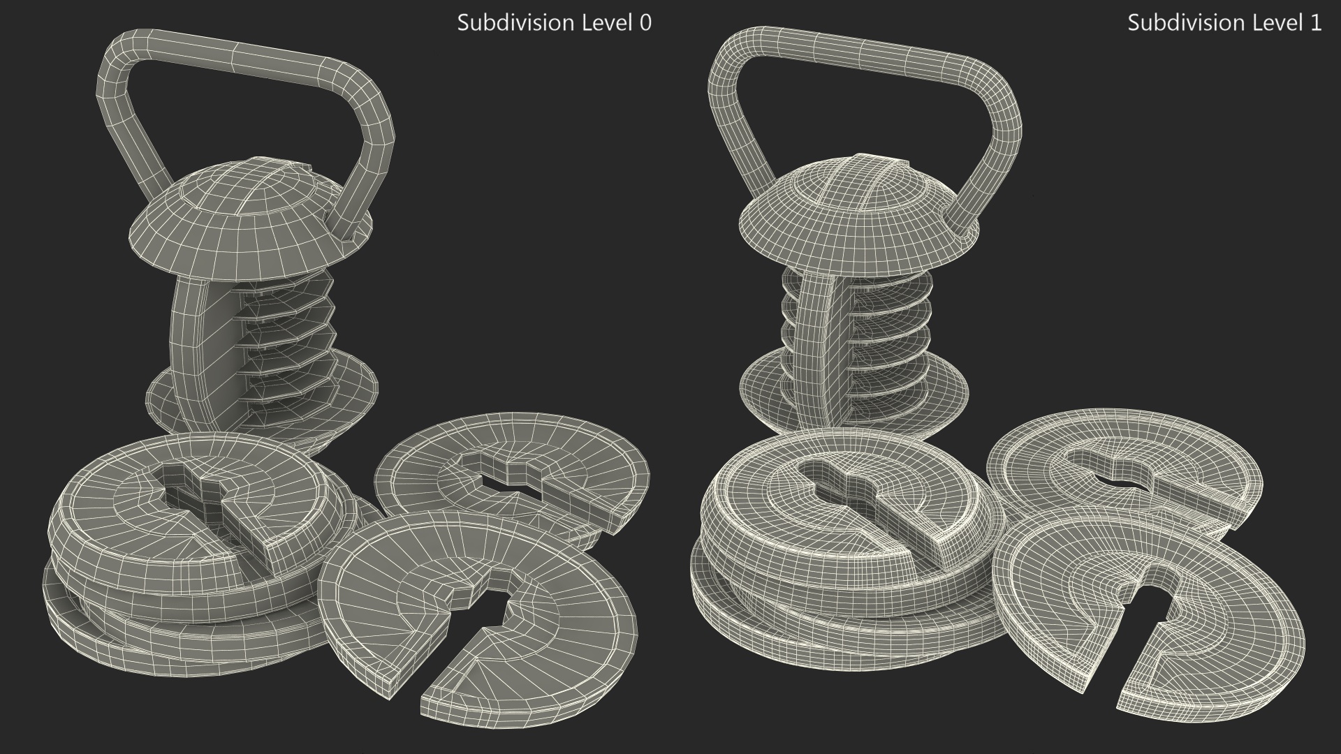 3D Kettlebell with Disks Gray