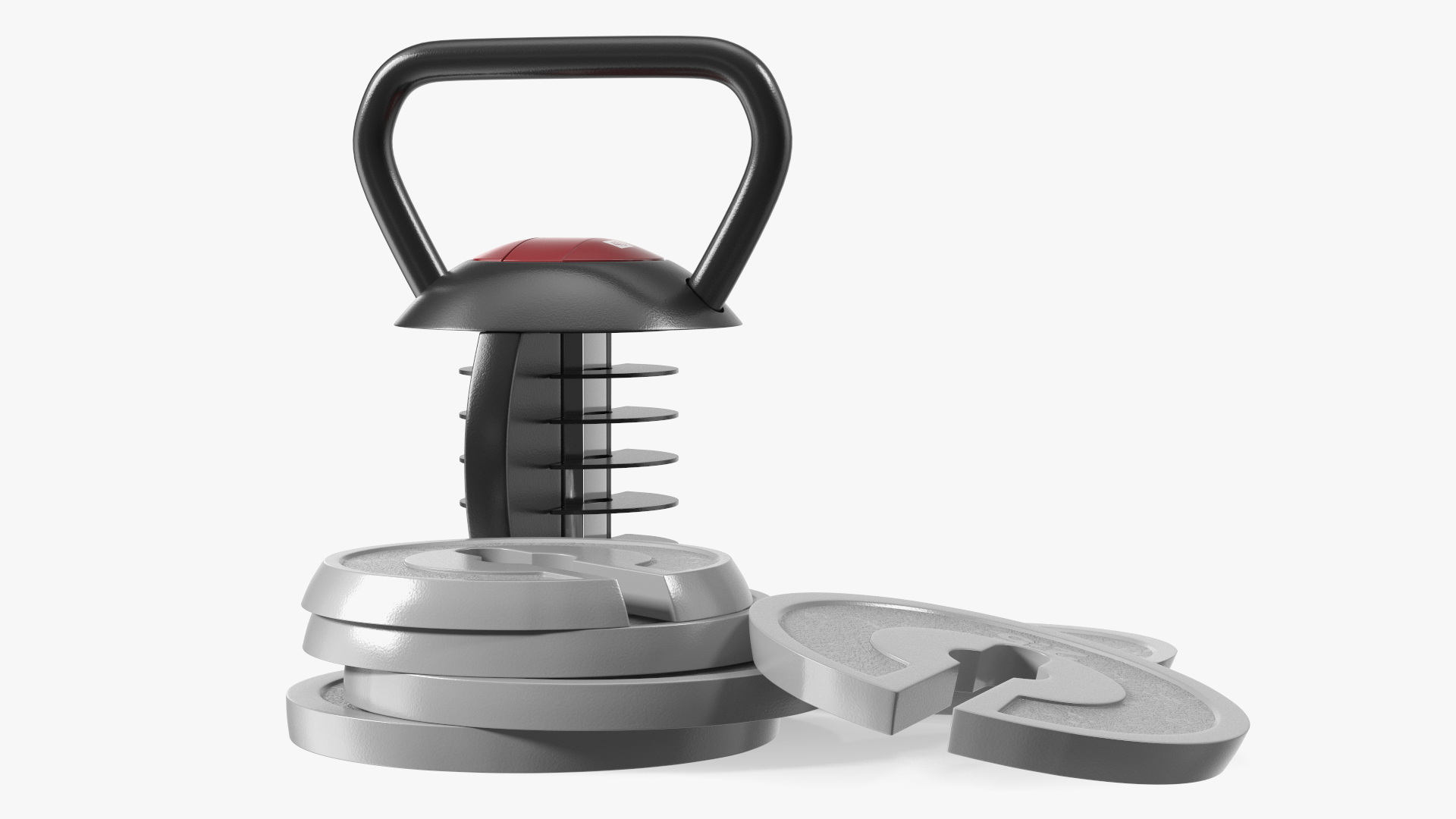 3D Kettlebell with Disks Gray