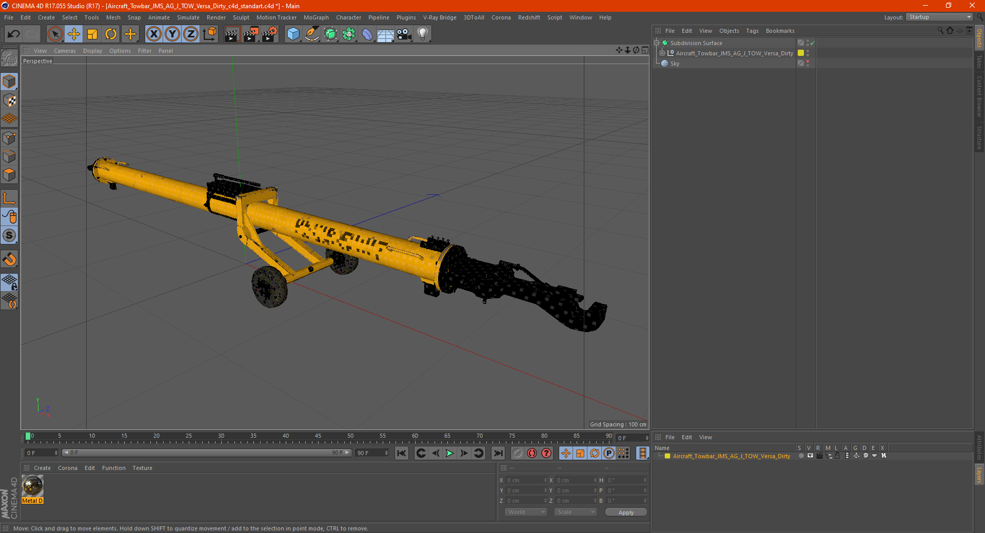 3D model Aircraft Towbar JMS AG J TOW Versa Dirty