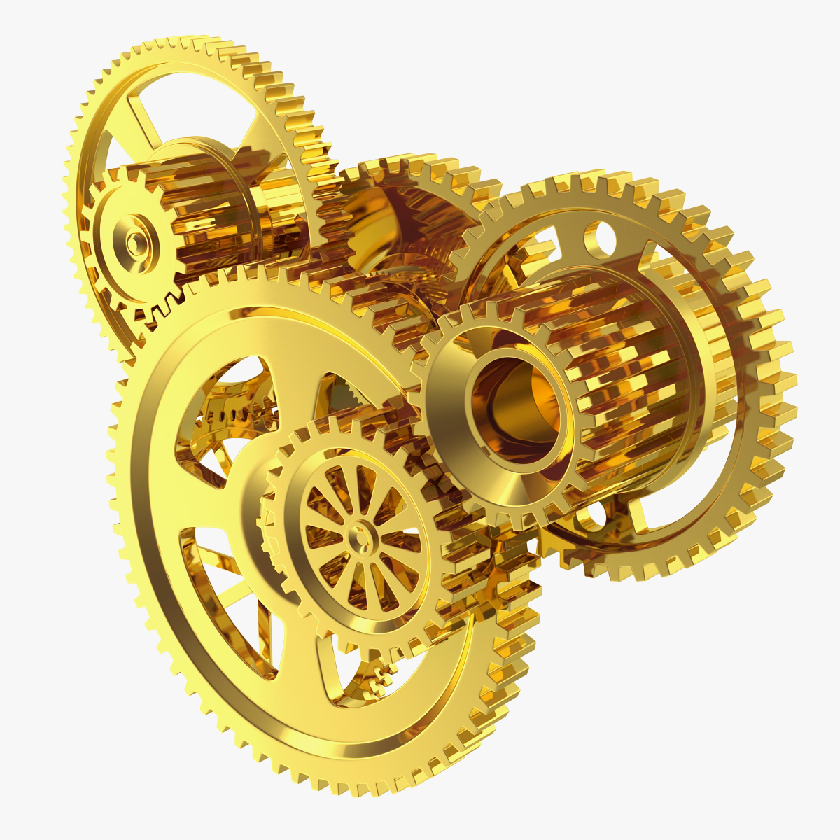 Abstract Gold Gear Mechanism