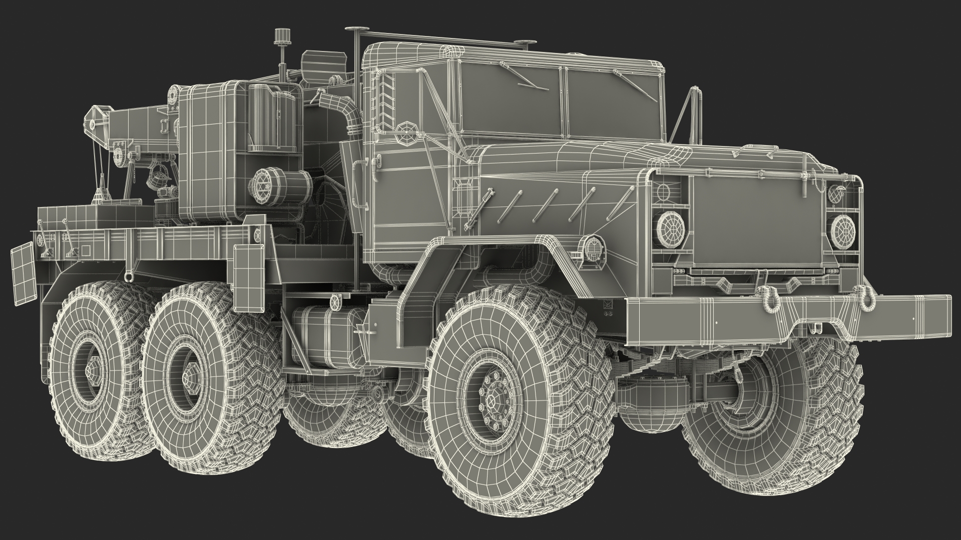 M939 Military Wrecker Green Rigged 3D model