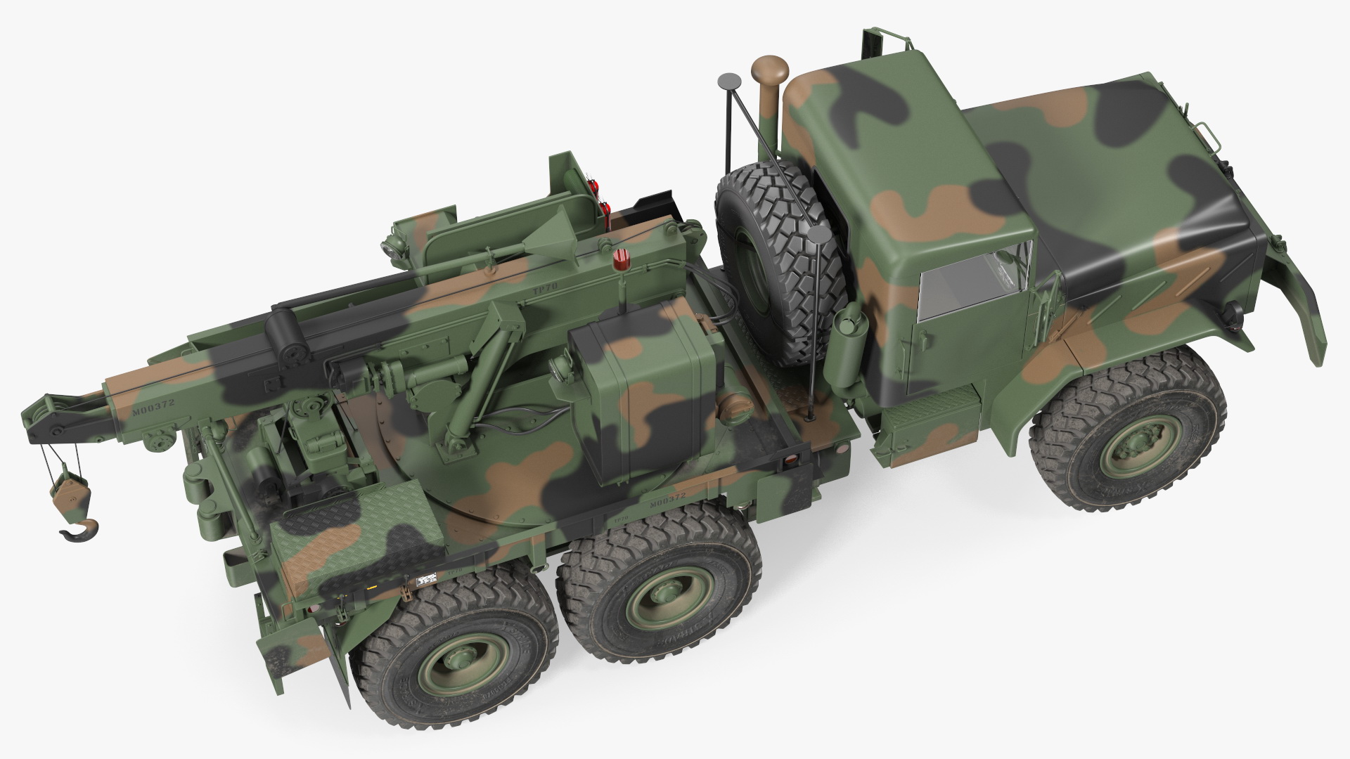 M939 Military Wrecker Green Rigged 3D model