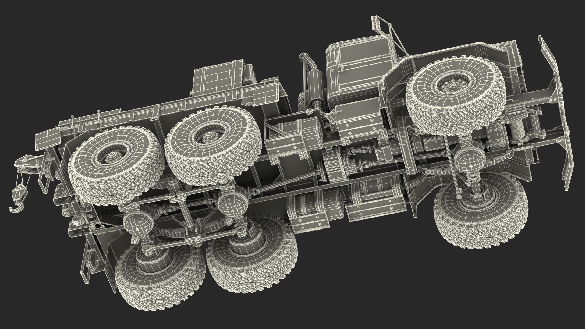 M939 Military Wrecker Green Rigged 3D model