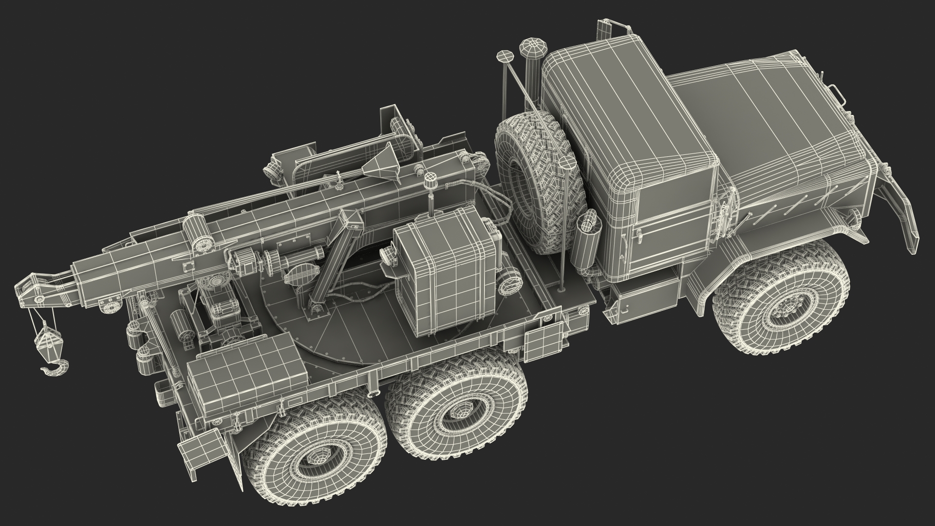 M939 Military Wrecker Green Rigged 3D model
