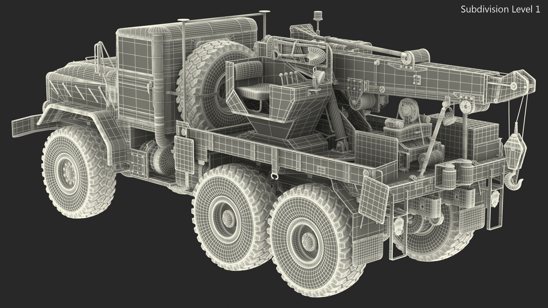 M939 Military Wrecker Green Rigged 3D model
