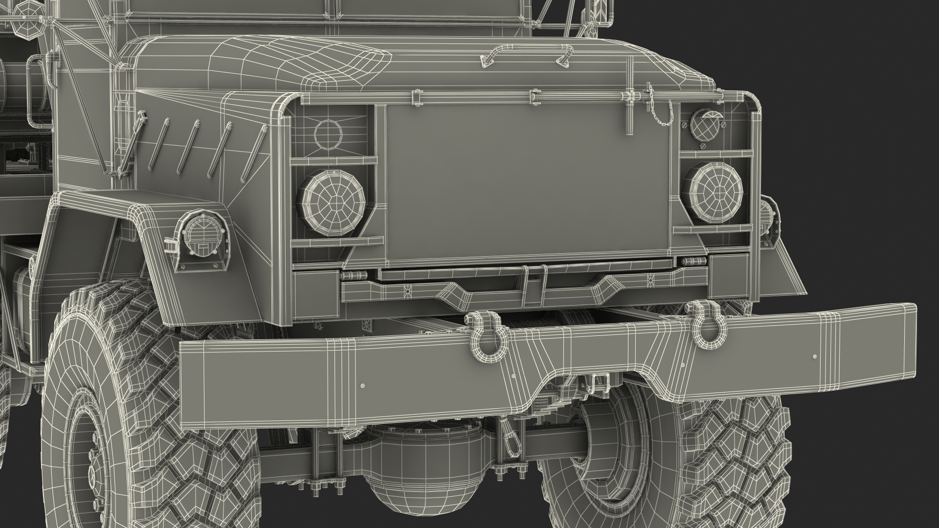 M939 Military Wrecker Green Rigged 3D model