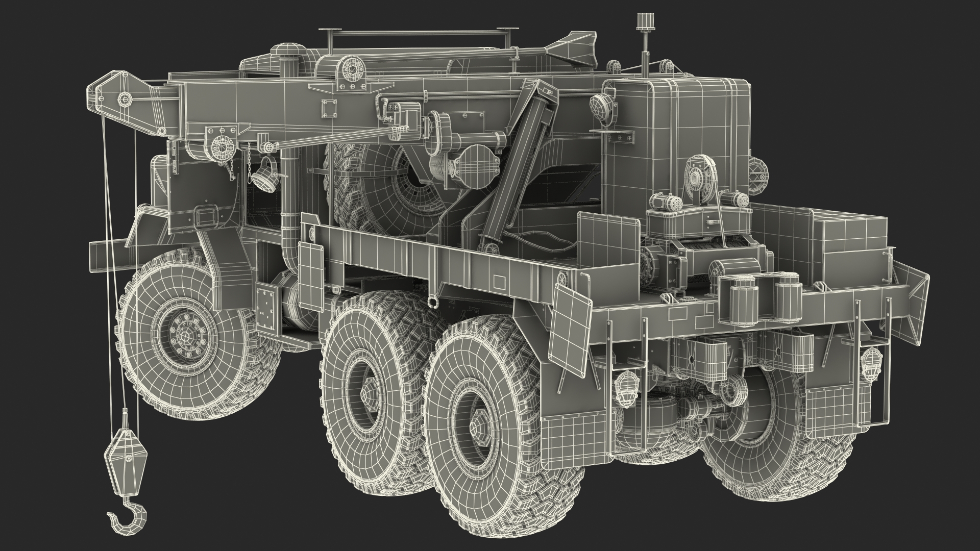 M939 Military Wrecker Green Rigged 3D model