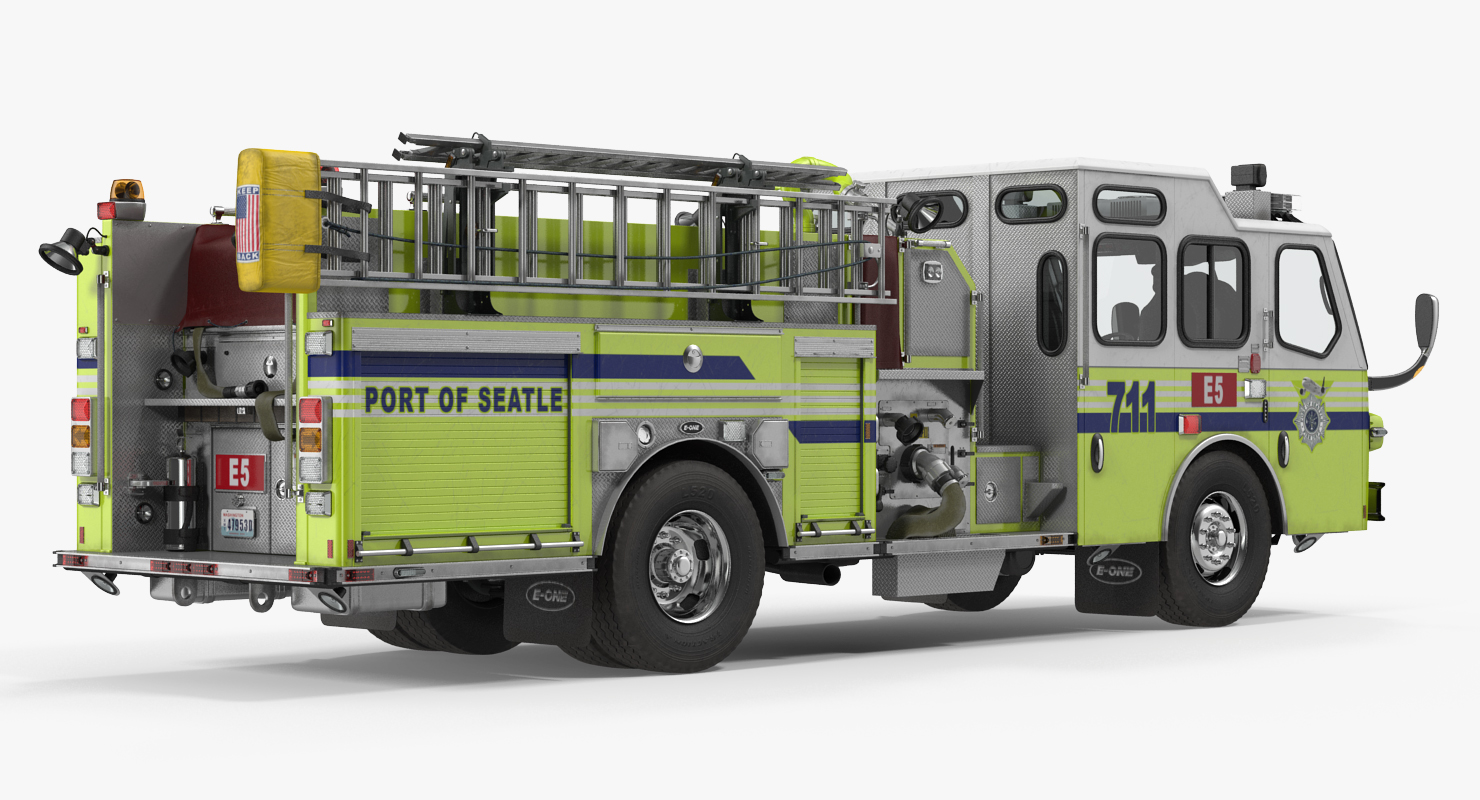 3D Fire Department E One Quest Pumper Rigged