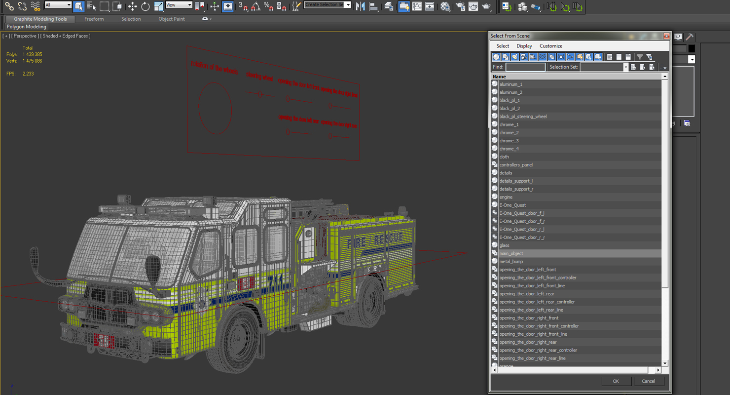 3D Fire Department E One Quest Pumper Rigged