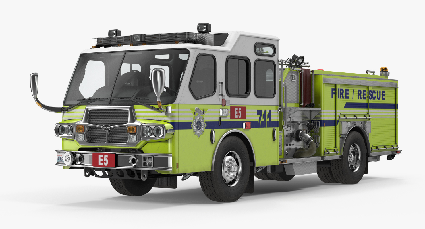 3D Fire Department E One Quest Pumper Rigged
