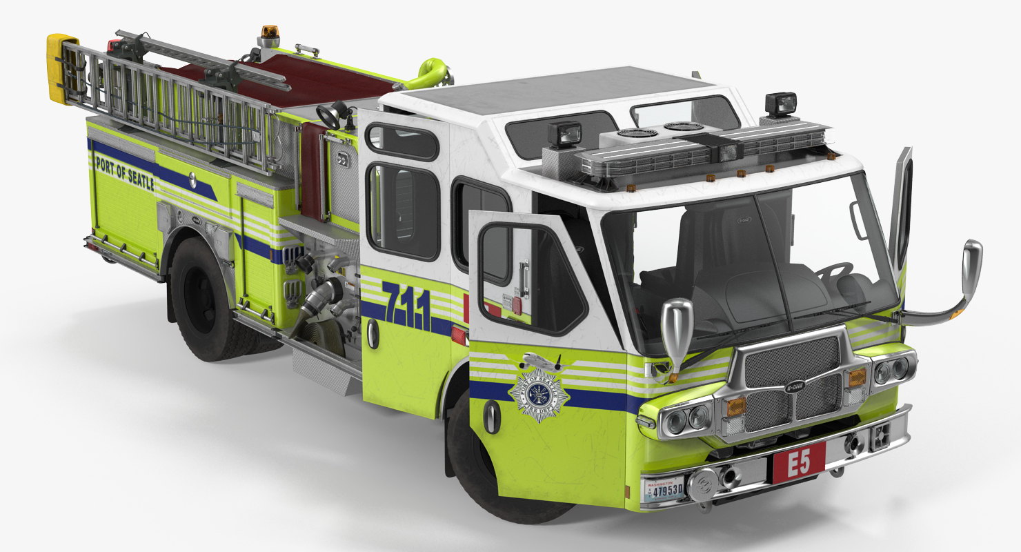 3D Fire Department E One Quest Pumper Rigged