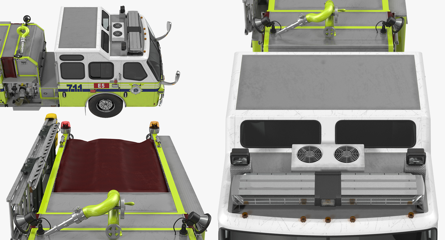 3D Fire Department E One Quest Pumper Rigged