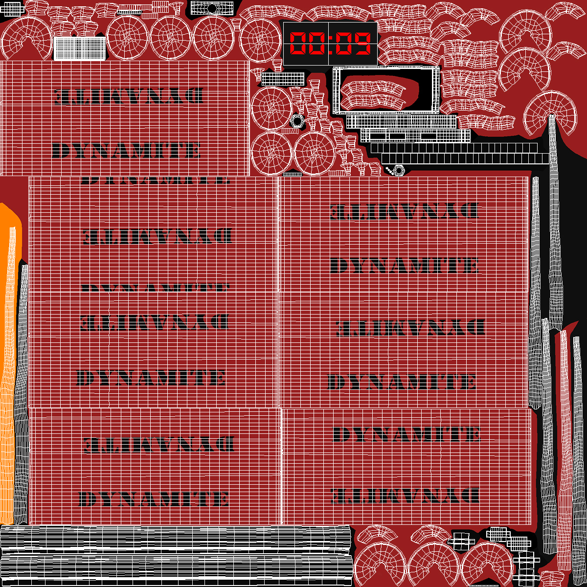 3D Dynamite Time Bomb model